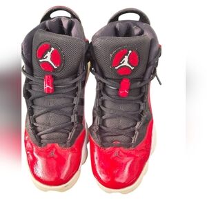 Jordan Red and Black Sneakers Striking Two-Tone Design